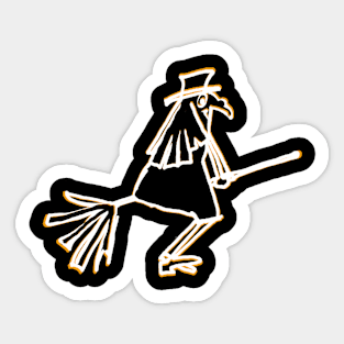 Halloween Flying Witch Sticker